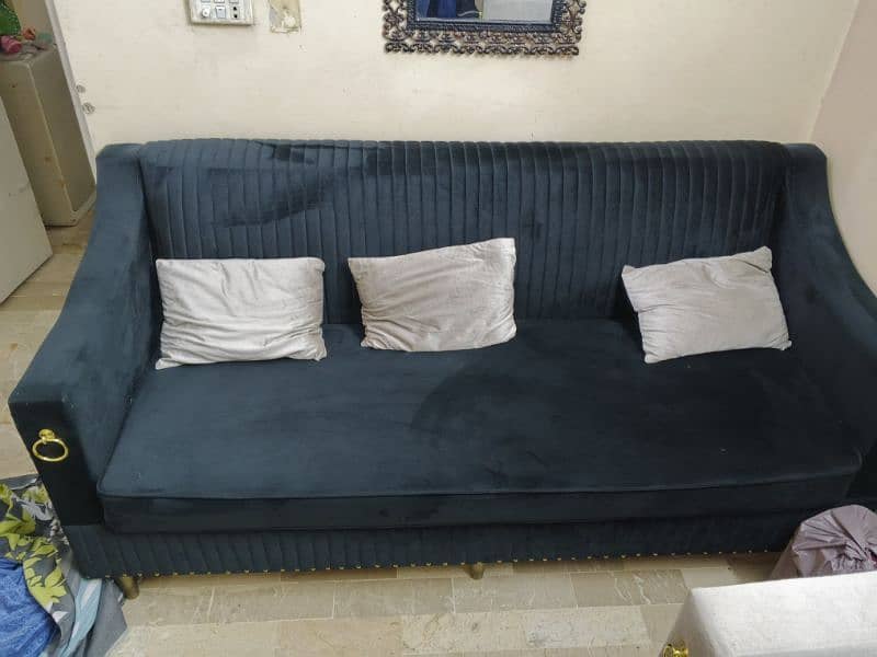 Sofa Set 3+2 Seater Black Gray 3