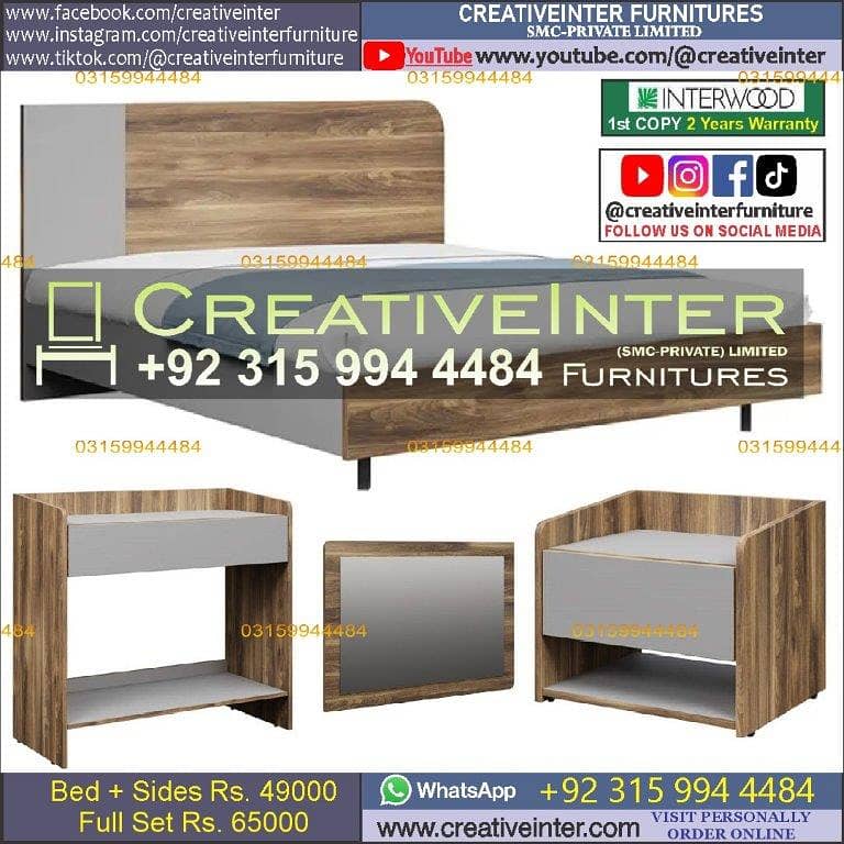 Double Bed Single King Size Dressing Side Table Queen Set Furniture 8