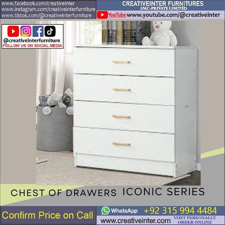 Cupboard Almari Wardrobe set single Dressing Iron Stand mirror 16