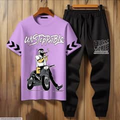 2 Pcs Men's Jersey Printed Track Suit