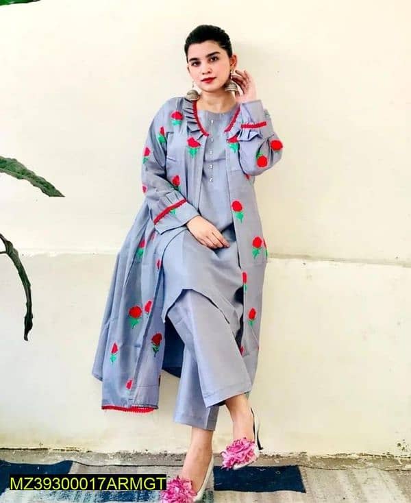 Fabric: SilkShirt With Embroidered Silk Gown 0