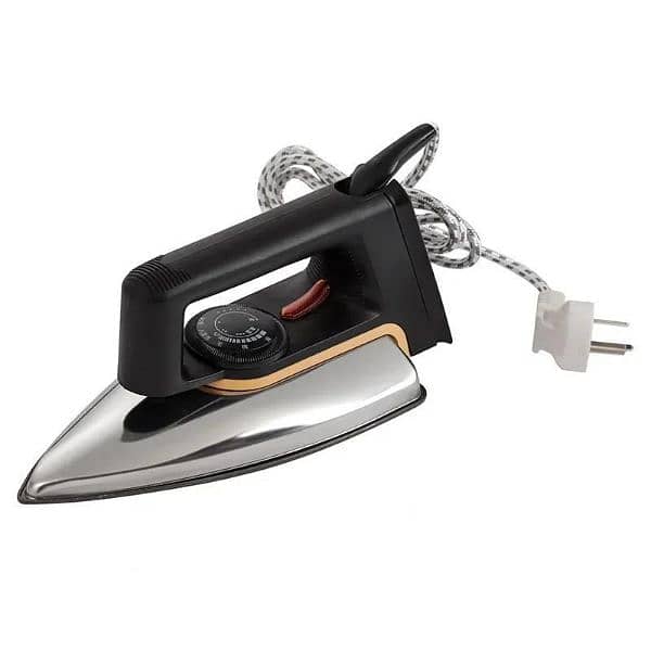 Portable 1000 Watts Dry Iron with Non-Stick Coating & Easy Grip Handle 1