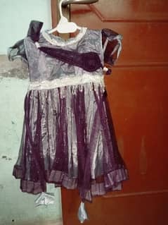 purple colour fancy frock comfortable stuff for babies