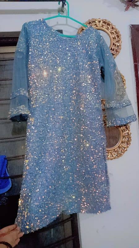 net sitari dress with raw silk trouser 0
