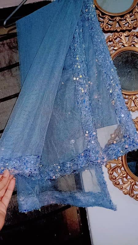 net sitari dress with raw silk trouser 6