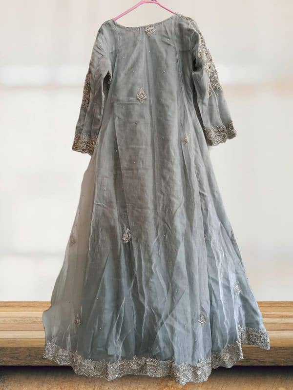 Elegant Ice-Colored Walima Dress – Worn Only Once 1