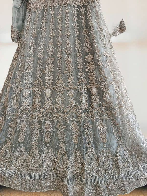 Elegant Ice-Colored Walima Dress – Worn Only Once 2