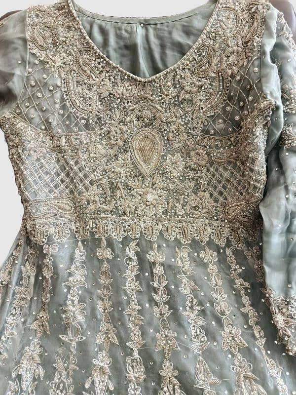 Elegant Ice-Colored Walima Dress – Worn Only Once 3