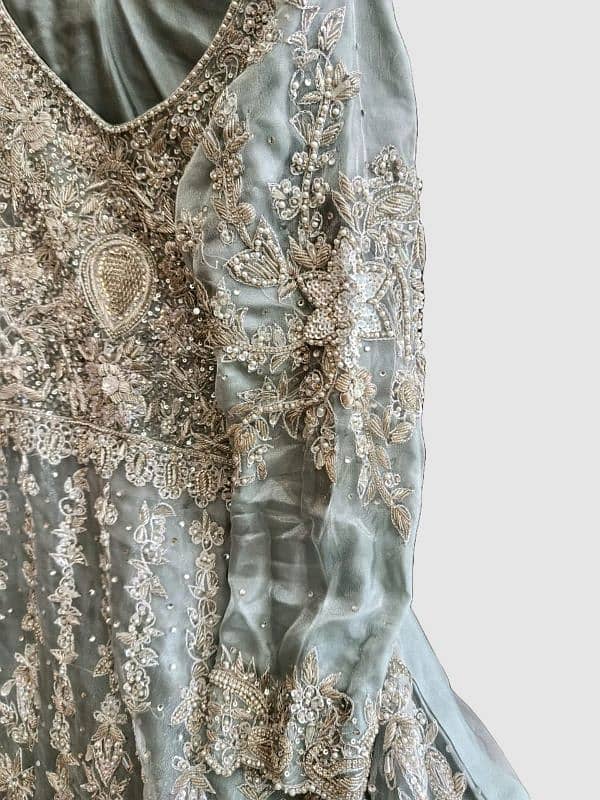 Elegant Ice-Colored Walima Dress – Worn Only Once 4