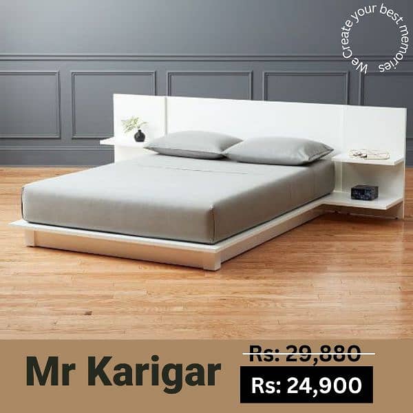 Bed set with side table 0