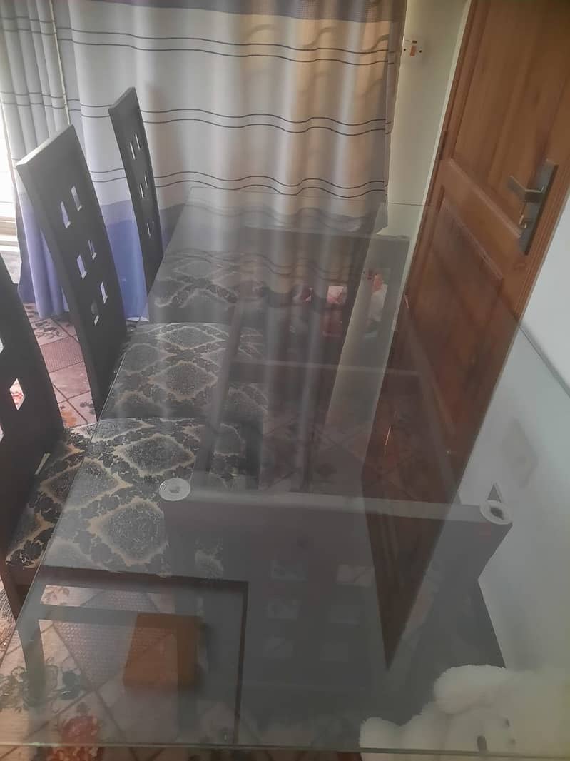 Glass Dining Table Set with 6 Chairs for Sale 0