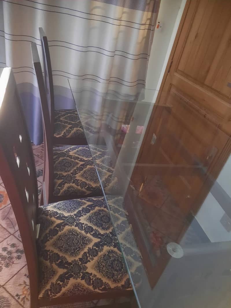 Glass Dining Table Set with 6 Chairs for Sale 3