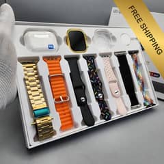 i20 Ultra max Suit Smartwatch 10 in 1, Smart Watch With 7 Straps
