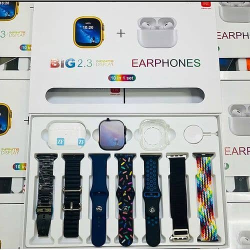 i20 Ultra max Suit Smartwatch 10 in 1, Smart Watch With 7 Straps 1
