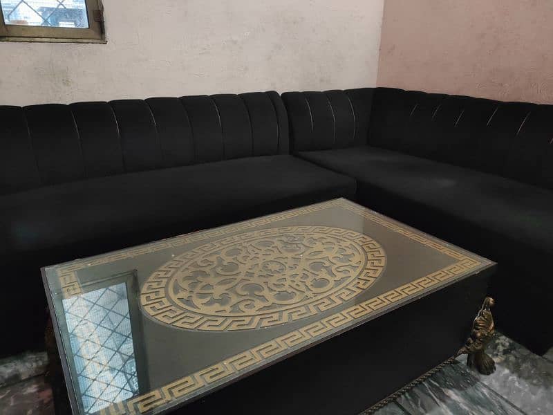 Jett black L shaped sofas 0