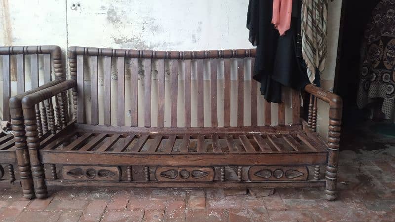 3 seater and 2 single seater old style sofas 0