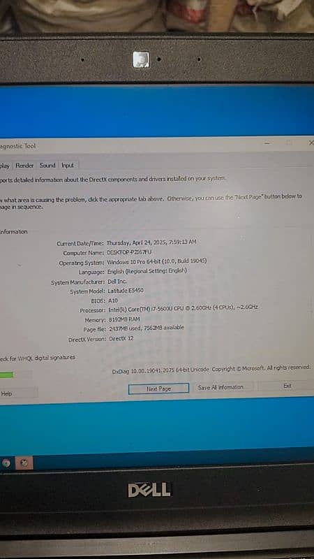 Dell attitude 5450  Core i7 5th gn 1