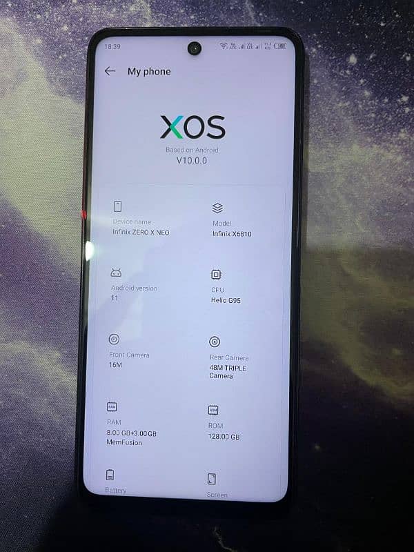 Infinix zero x neo 8/128 0