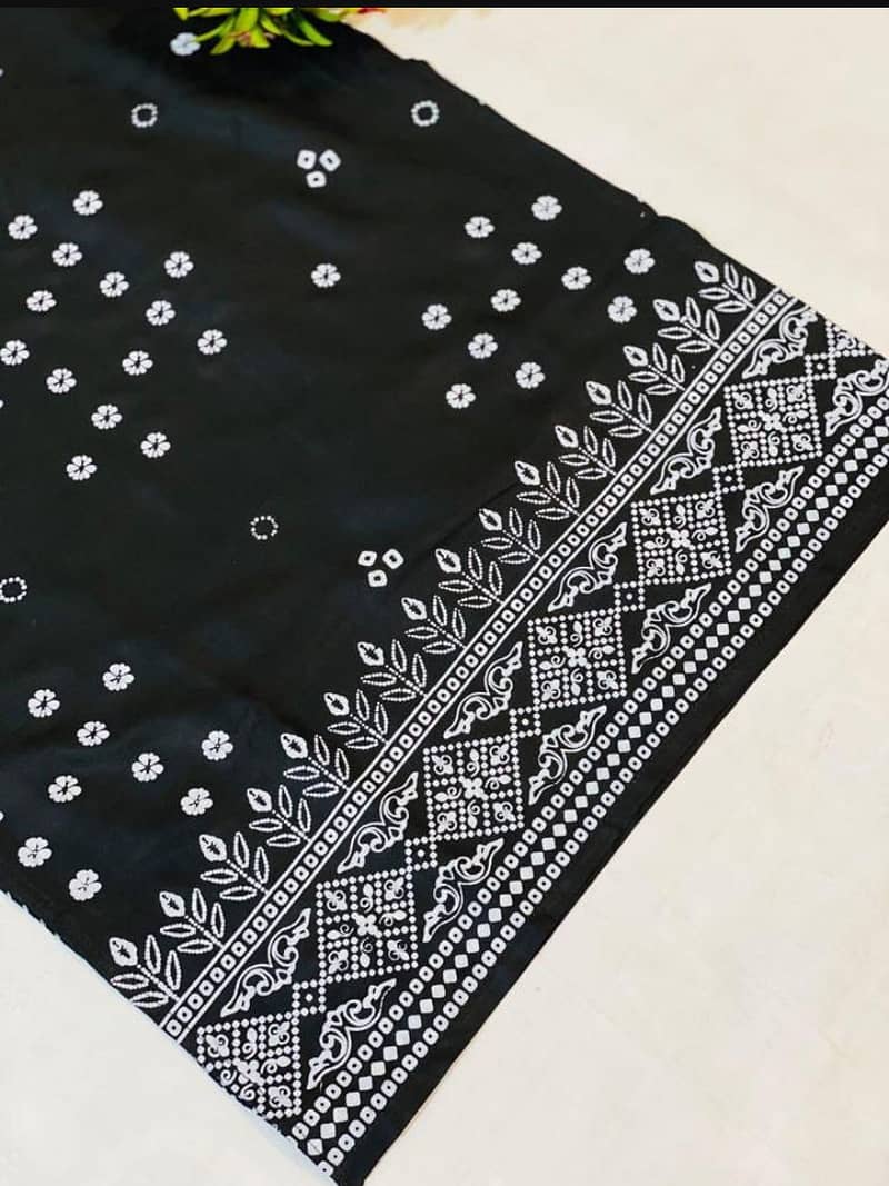2 pcs women’s stitched lawn Embroidered shirt and trouser 2