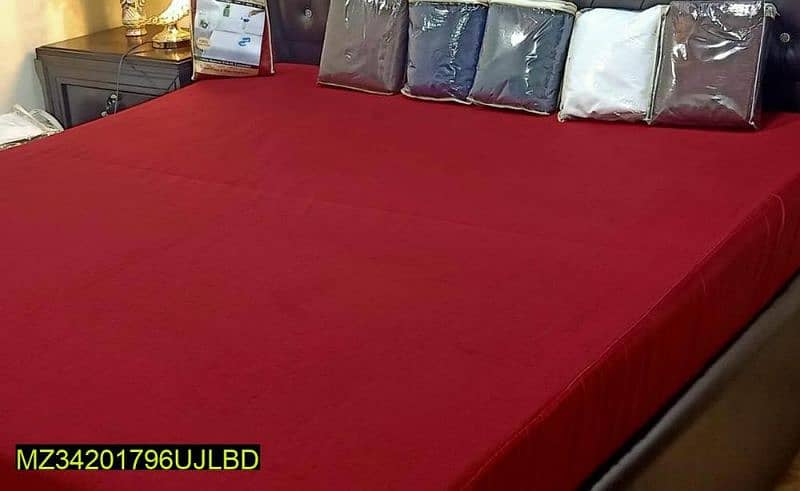 Blue Printed Crystal Cotton Double Bed 3 Pcs Bedsheet Set 1