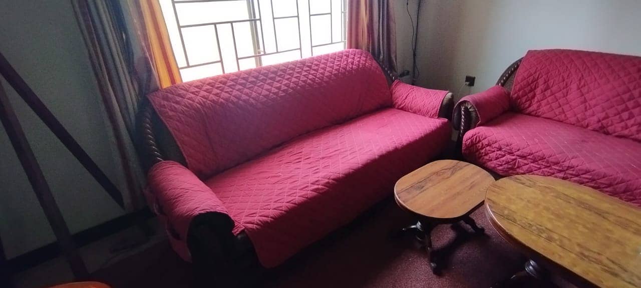 Sheesham Wood, 6 Seater Sofa Set with 3 Tables - FREE Covers Included! 2