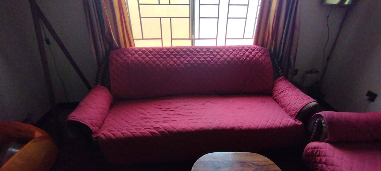 Sheesham Wood, 6 Seater Sofa Set with 3 Tables - FREE Covers Included! 4