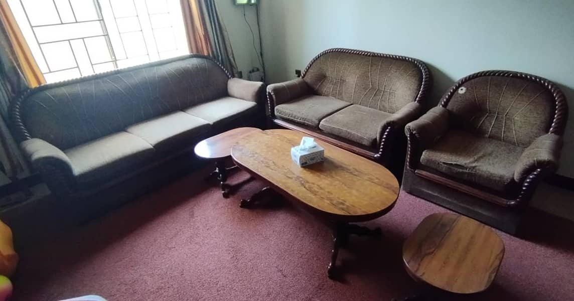Sheesham Wood, 6 Seater Sofa Set with 3 Tables - FREE Covers Included! 5