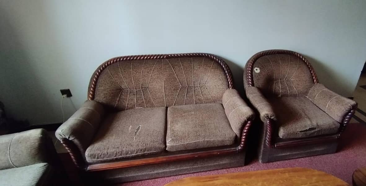 Sheesham Wood, 6 Seater Sofa Set with 3 Tables - FREE Covers Included! 7