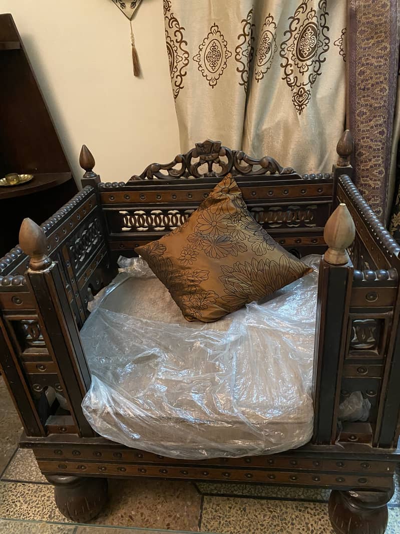 Handmade carving 7 seater sofa set wooded 2
