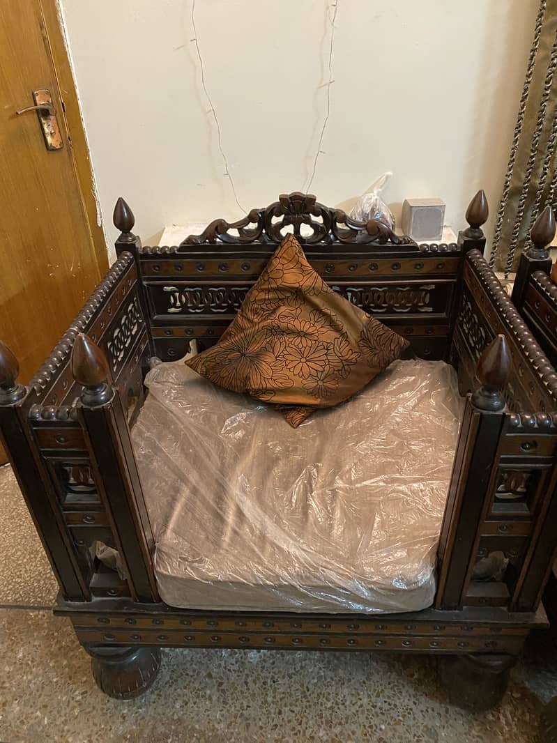 Handmade carving 7 seater sofa set wooded 6