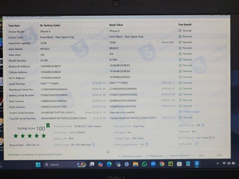 Brand New iPhone 6 32gb 10/10 95% Battery Health Non PTA Sale Exchange 10