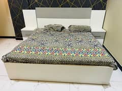 Stylish Custom Made Modern Double Bed with Ortho Mattress