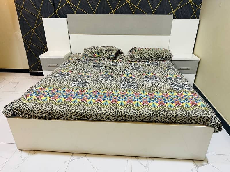 Stylish Custom Made Modern Double Bed with Ortho Mattress 1