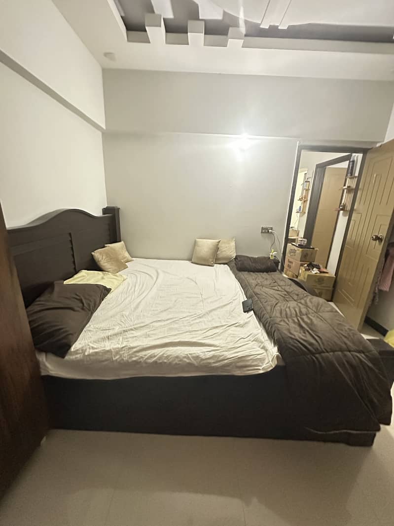 King Size Wooden Bed with mattress 1