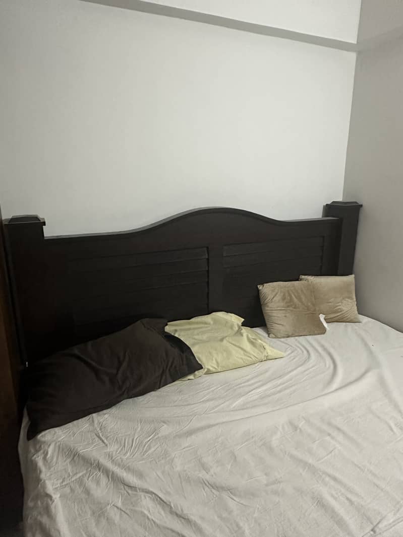 King Size Wooden Bed with mattress 2