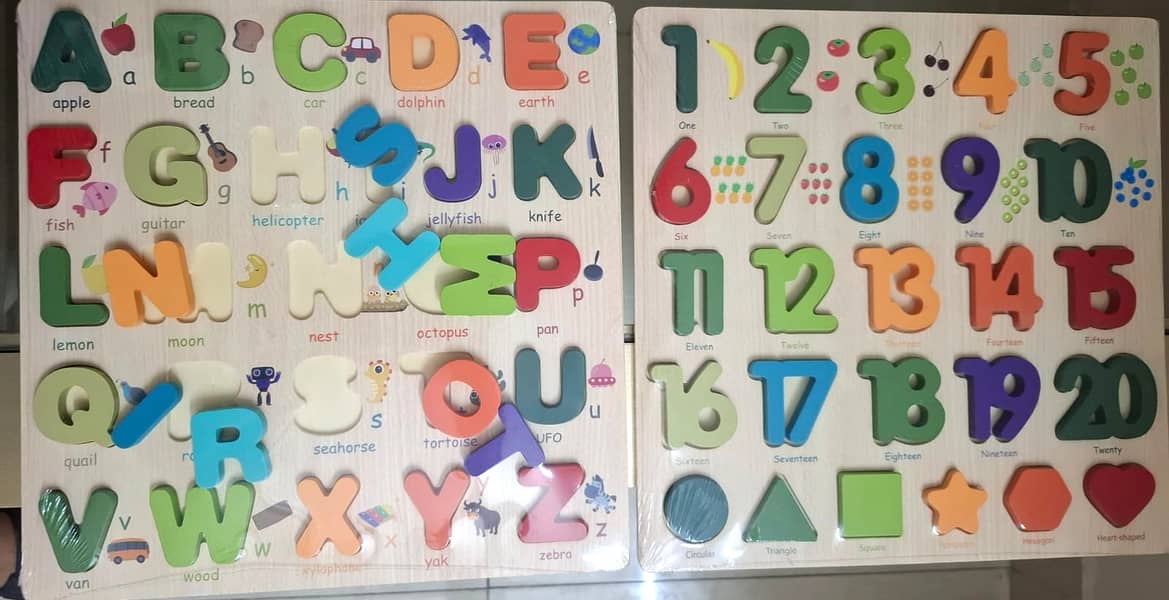 Wooden Alphabet – ABC Letters & Counting Shapes 2