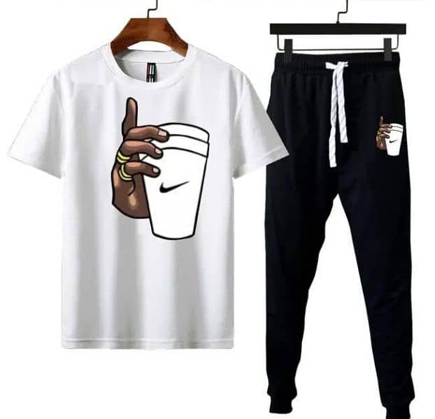 2 pic mens polyester printed track suit 0