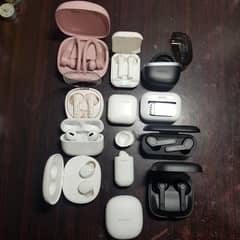 Collection of earbuds all top quality buds