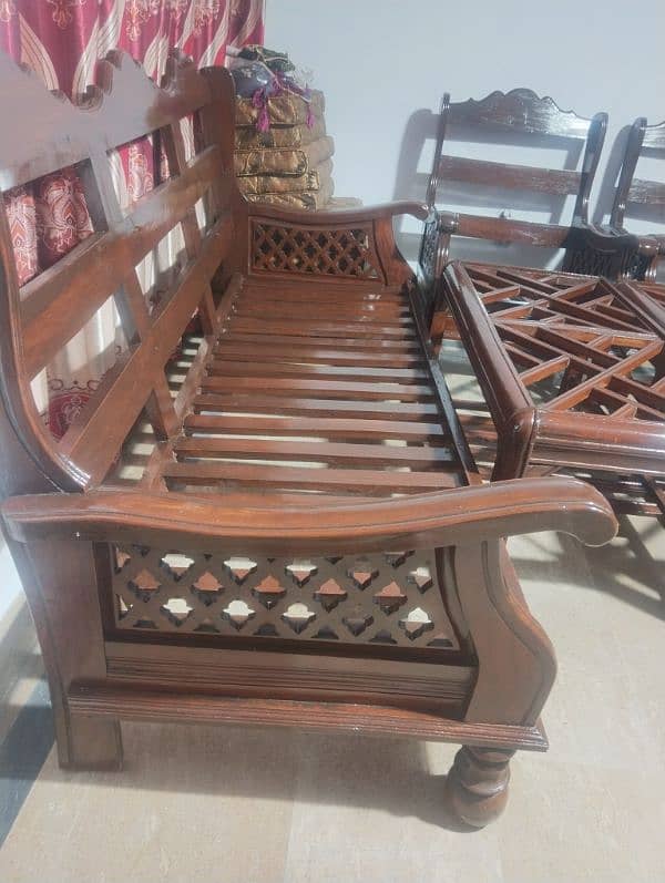 5 seater Wooden sofa set with molty foam gadia 3