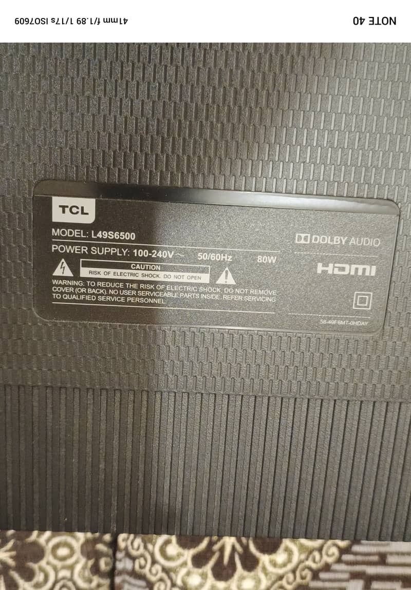 TCL MODEL L49S6500, whtsp nmbr 03285322379 4