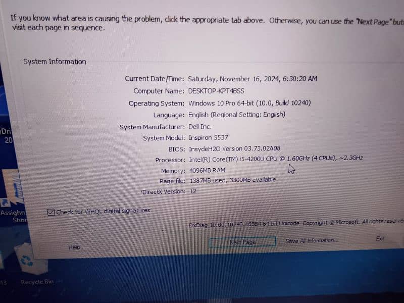 Dell Inspiron 5537  core i5 6