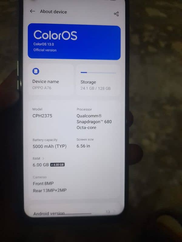 oppo a76 new 10/10 condition 7
