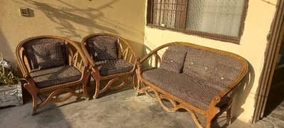 Bakain Wood Sofa set with tables for sale
