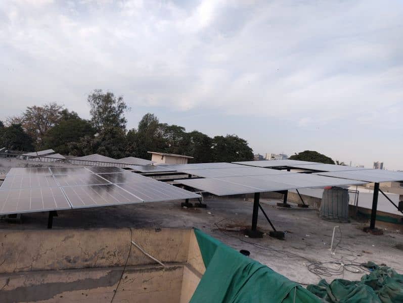 Solar structure stand with roof coverage block 0