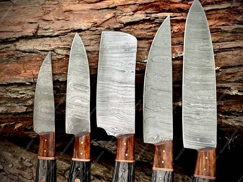 5-Piece BBQ Damascus Chef Knife Set 2
