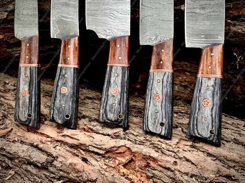 5-Piece BBQ Damascus Chef Knife Set 3