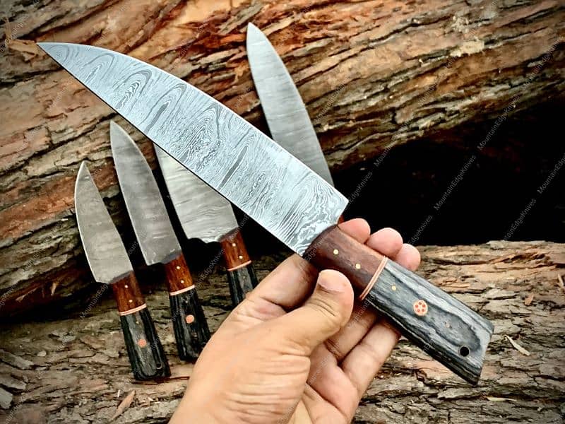 5-Piece BBQ Damascus Chef Knife Set 4