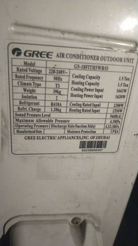 Gree ac DC inverter new model 6 month use original 2