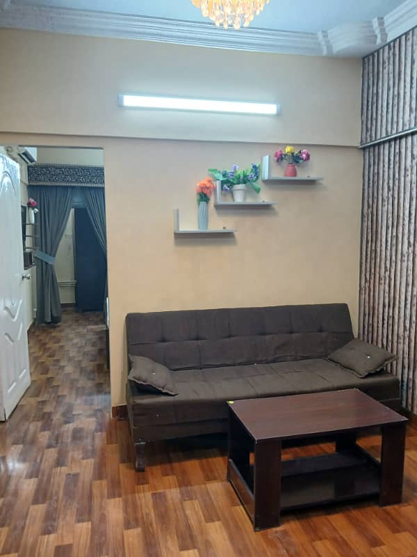 Furnished Flat available. Johar Mor karachi. 3