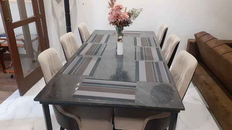 Grey Graphite Marble Dining tables with 8 seats 1